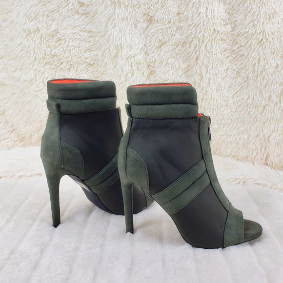 Front Zipper 4" High Heel Ankle Boots - Picture 6 of 11
